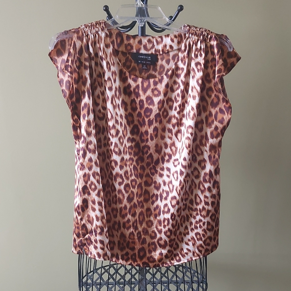 Jones Wear Leopard Print Blouse - Brown and Cream